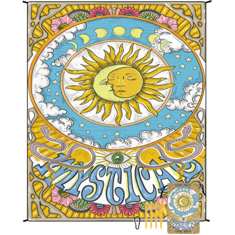 Tapis de plage en microfibre style bohème, séchage rapide, déperlant et résistant à l'humidité, idéal pour les pique-niques et le camping. Tapis de plage 41
