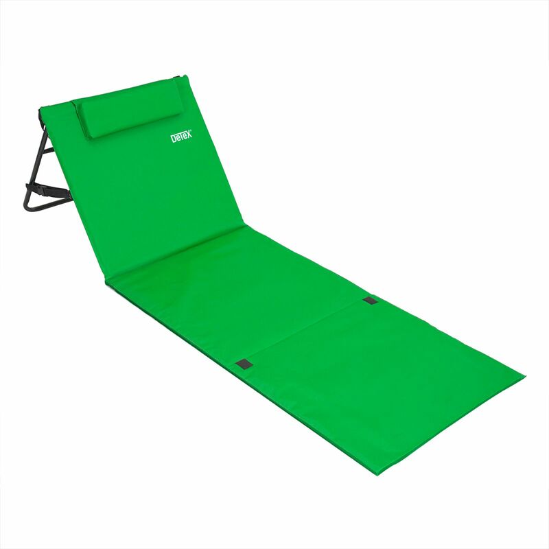 Detex - Tapis de Plage rembourré Pliable avec dossier Réglable Poche latérale Coussin Sangle de transport Matelas de plage transportable Vert