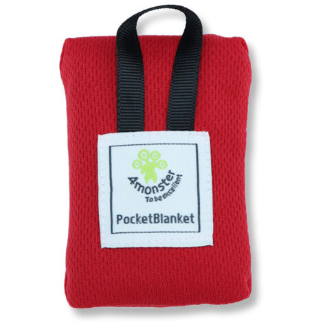Tapis de plage  ultra-fin, léger et pliable avec poche, rouge