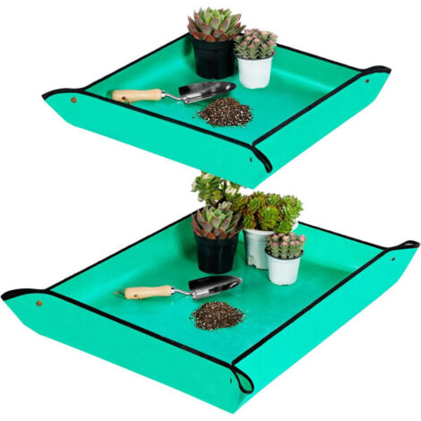 Tapis de plantation pour plantes d'intérieur - Tapis de plantation, 2 tailles (50 cm + 75 cm x 100 cm) - Extra épais, durable, imperméable - Tapis de rempotage pour plantes grasses
