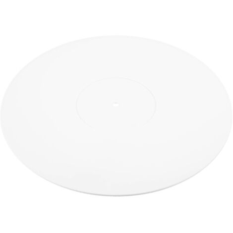 Tapis de platine vinyle en acrylique pour tourne-disques LP - 30 cm (blanc)