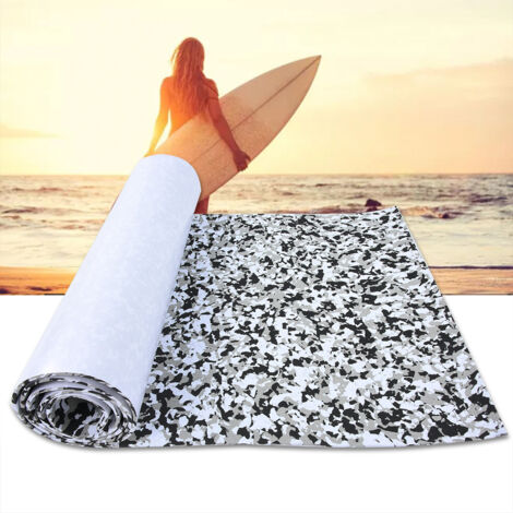 Tapis de pont en teck EVA antidérapant pour bateau et yacht (Noir/Blanc)