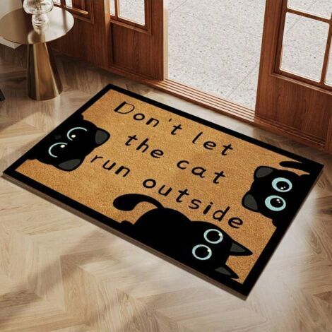 Tapis de porte antidérapant, grattoir pour l'entrée, idéal pour enlever la boue et la saleté - 40 x 60 cm - imitation fibre de coco - TheCat