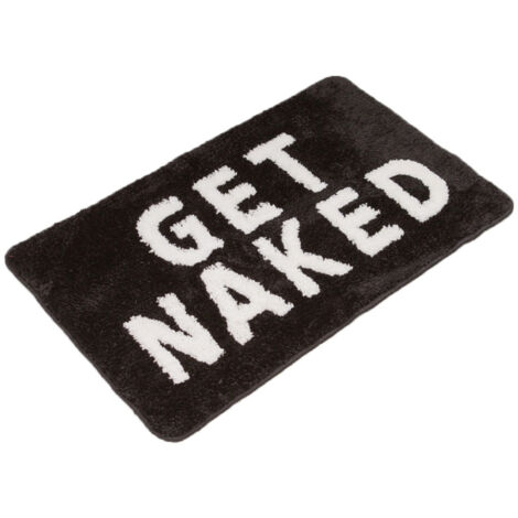 Tapis de porte de salle de bain antidérapant à lettres - noir - 50 x 80 cm - Tapis de porte de salle de bain antidérapant à lettres - noir - 50 x 80 cm