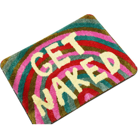 Tapis de porte de salle de bain antidérapant à motifs alphabétiques - coloré - 40 x 60 cm