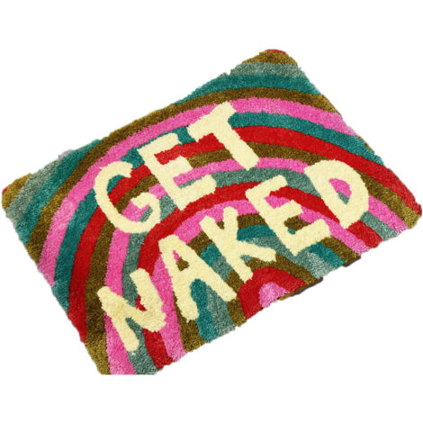 Tapis de porte de salle de bain antidérapant à motifs alphabétiques - coloré - 50 x 80 cm