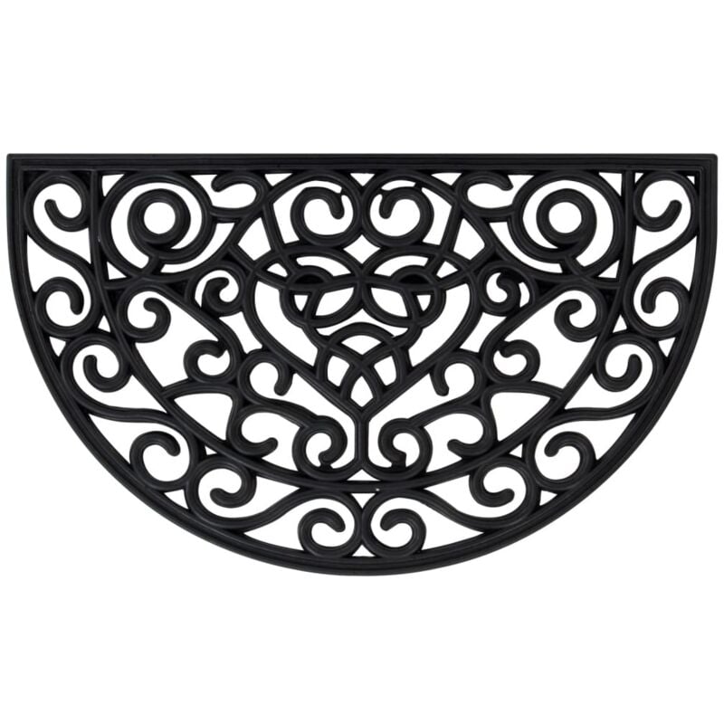 Tapis de porte demi-rond 45x75 cm caoutchouc Vidaxl