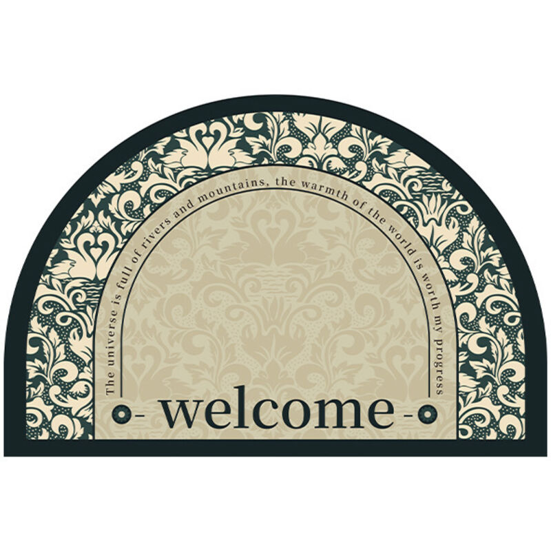 Tapis de porte demi-rond intérieur et extérieur, antidérapant et absorbant, 50 x 80 cm, lavable, idéal pour l'intérieur, l'extérieur, la chambre, la