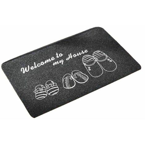 Tapis de Porte Extérieur et Intérieur,Tapis Absorbant Noir Gris(40x60 cm)