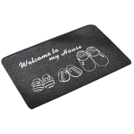 Tapis de Porte Extérieur et Intérieur,Tapis Absorbant Noir Gris,Tapis d’Entrée Antidérapant Facile à Nettoyer avec Revêtement en Caoutchouc pour Couloir,Entrée,Cuisine,Chambre(40x60 cm)