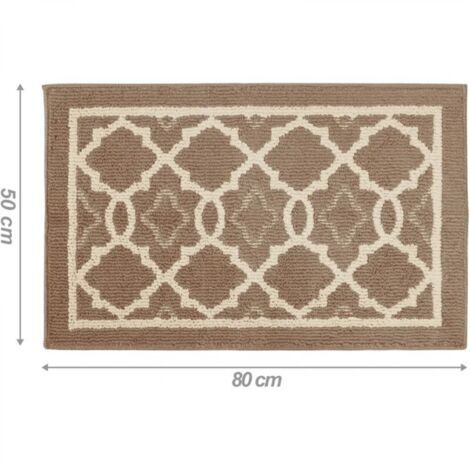 Tapis de Porte Intérieur, Tapis Entrée Absorbant Moderne, Paillasson d'Entree Antidérapant Lavable en Machine, Intérieure Extérieure Couloir de Porte Arrière (50 x 80 cm, Beige)
