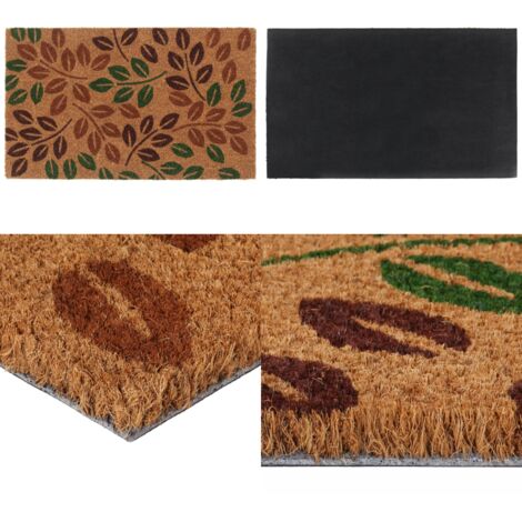 Tapis de porte naturel 45x75 cm fibre de coco touffeté - Paillasson Entrée - Tapis D'accueil - Fibre De Coco - Résistant Aux Intempéries - Antidérapant - Home & Living