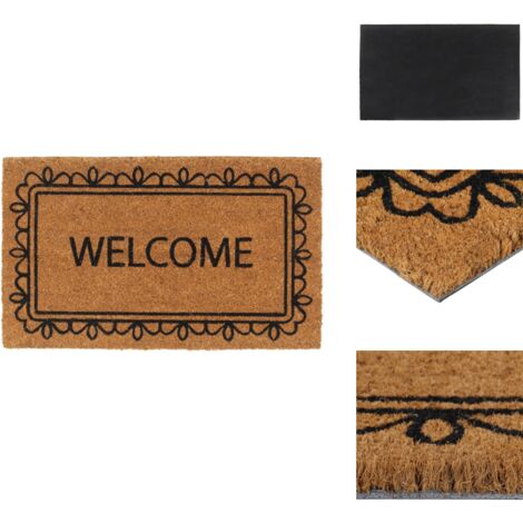 Tapis de porte naturel 45x75 cm fibre de coco touffeté - Paillasson Entrée - Tapis D'accueil - Tapis Coco - Matelas D'entrée - Décor Porte