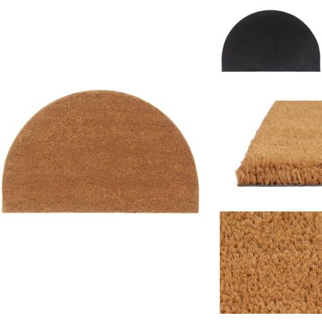 Tapis de porte naturel demi-rond 50x80cm fibre de coco touffeté - Tapis D'entrée - Paillasson - Fibre De Coco - Antidérapant - Résistant