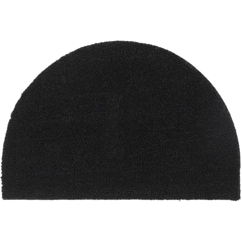Tapis de porte noir demi-rond 40x60 cm fibre de coco touffeté Vidaxl