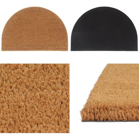 Tapis de porte naturel demi-rond 60x90cm fibre de coco touffeté - Tapis de sol - Tapis de jardin