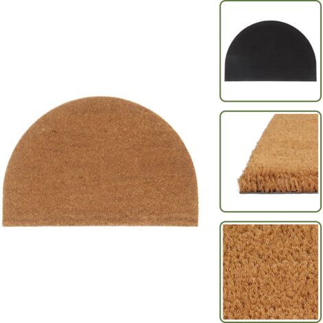 Tapis de porte naturel demi-rond 60x90cm fibre de coco touffeté - Tapis D'entrée - Paillasson - Fibre De Coco - Tapis Exterieur - Tapis Interieur