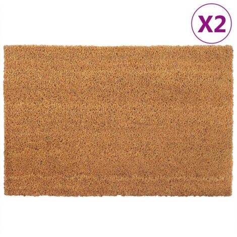 Tapis de porte-Paillasson 2 pcs naturel 40x60 cm fibre de coco touffeté 636030