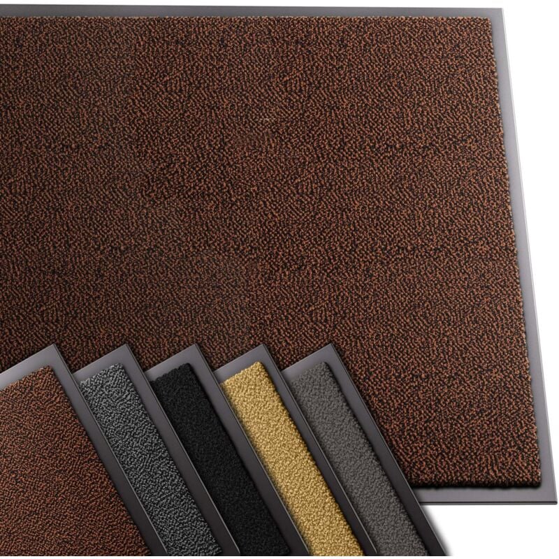 Vounot - Tapis de porte paillasson d'entrée 90x120cm marron - antidérapant antipoussière imperméable lavable - interieur extérieur