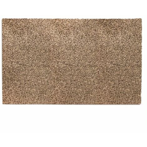 Tapis de Porte Paillasson d'entrée Coton Beige 100 x 100 cm
