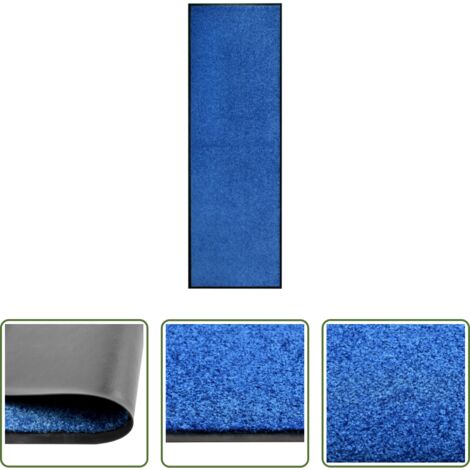 Tapis de porte -  Paillasson lavable Bleu 60x180 cm