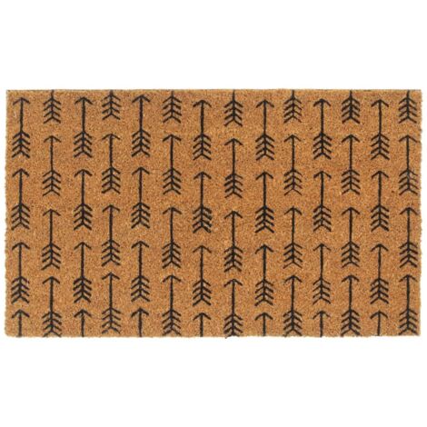 Tapis de porte-Paillasson naturel 45x75 cm fibre de coco touffeté 823112