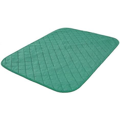 Tapis de propreté lavable et réutilisable pour chien, coussin absorbant pour chiot, protection anti-fuites pour voyage, taille L, vert.