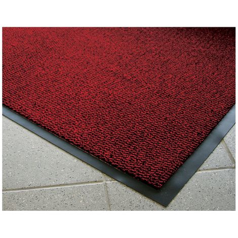 Tapis de propreté pour l'intérieur à fibres en polypropylène - L x l 1500 x 900 mm, lot de 1 - noir / rouge - Coloris: Rouge