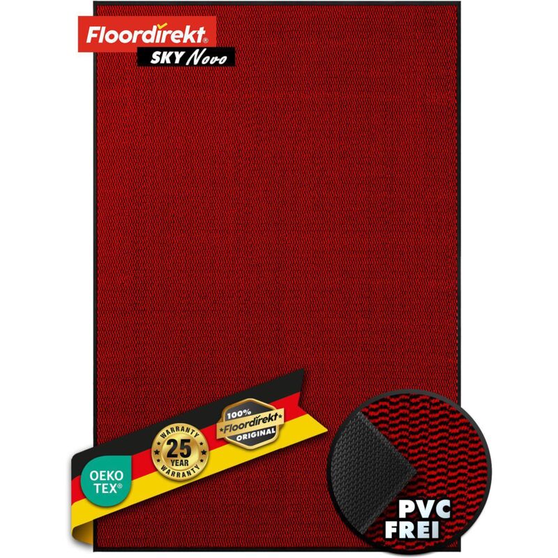 Floordirekt - Tapis de propreté sky Pro Avec envers unique en tpe pour Rouge 135 x 200 cm