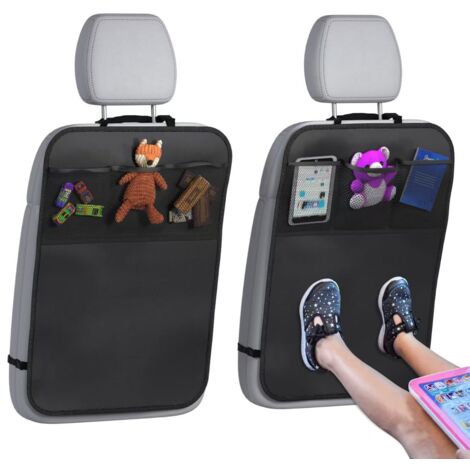 Tapis de protection avec sac de rangement - Lot de 2 protections de siège arrière pour voiture, SUV, monospace ou camion - Accessoires de sécurité pour enfants - Protections intérieures universelles