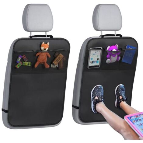 Tapis de protection avec sac de rangement - Lot de 2 protections de siège arrière pour voiture, SUV, monospace ou camion - Accessoires de sécurité pour enfants - Protections intérieures universelles