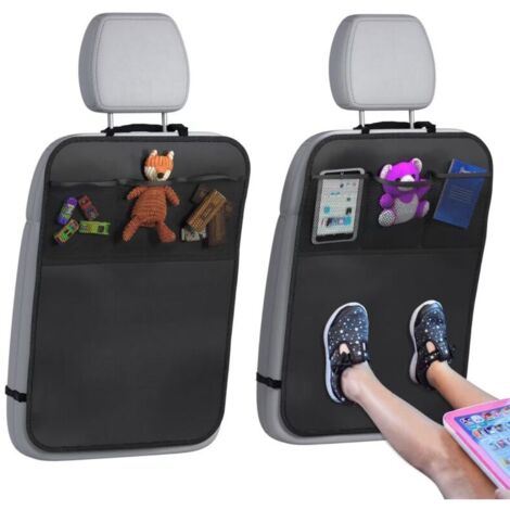 Tapis de protection avec sac de rangement - Lot de 2 protections de siège arrière pour voiture, SUV, monospace ou camion - Accessoires de sécurité pour enfants - Protections intérieures universelles