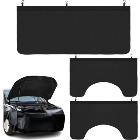 Tapis de protection d'aile, 3 pièces de réparation automobile couverture magnétique voiture, grand format aile de voiture universel pour voitures ou SUVs
