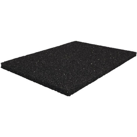 Tapis de protection de bâtiment l. 1,25 m L. 10 m épaisseur 6 mm noir caoutchouc granulé sans insert tissé