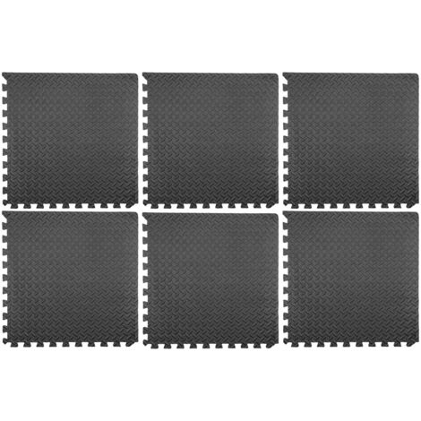 Tapis de protection de sol atelier/fitness 60x60x1,2cm (6 pièces)
