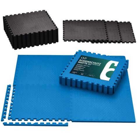 Tapis de protection de sol en mousse plastique bleu 60 x 60 cm – Lot de 6 dalles emboîtables 100008951