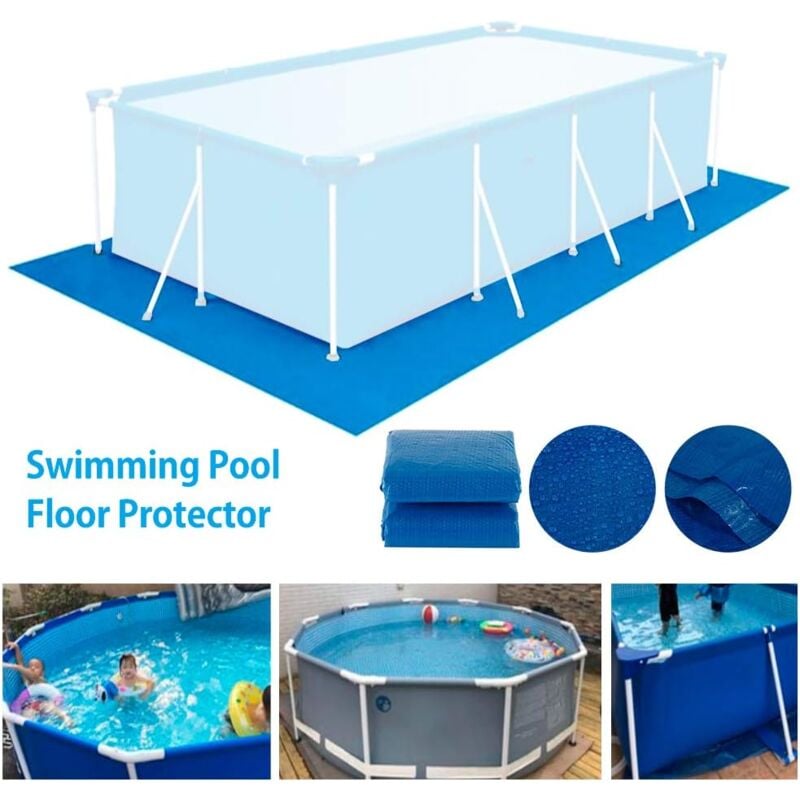 Tapis de piscine, tapis de piscine hors sol, tapis de piscine en pvc rectangulaire/rond/carré facile à nettoyer (396x396cm)