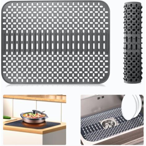 Tapis de Protection en Silicone pour Évier de Cuisine, Grand Tapis de Séchage de Vaisselle, Protecteur de Comptoir Pliable Résistant à La Chaleur
