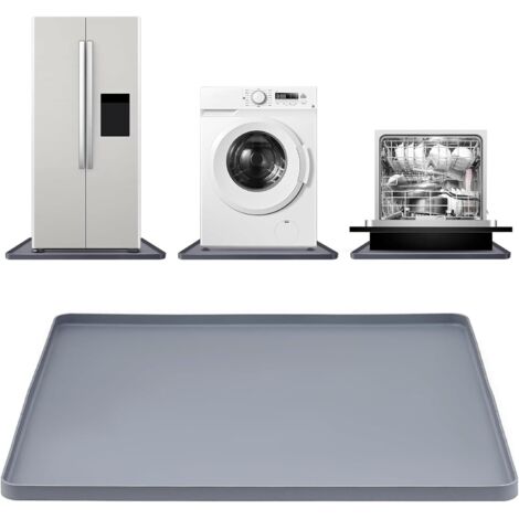 Tapis de Protection en Silicone pour Machine à Laver et Réfrigérateur, 60x60 cm Tapis Anti Vibration Machine a Laver, Imperméable pour Lave-linge, Sèche-linge, Frigo