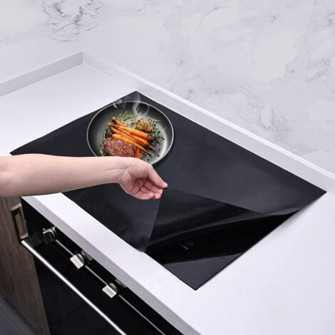 Tapis de protection en silicone pour plaque à induction, 52 x 78 cm, grand tapis de protection pour plaque à induction,  résistant à la chaleur, coussin isolant pour cuisinières à induction (0,7 mm)