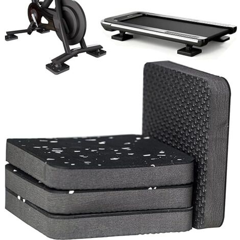 Tapis De Protection Pour Appareil De Fitness - 4 Pièces 10 X 10 X 1,5 Cm - En Caoutchouc Et EVA - Pour Tapis De Course, Vélo Stationnaire, Rameur - Sol Dur Ou Moquette