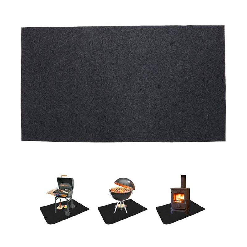 SNQ - Tapis de Protection pour Barbecue Ignifuge - Grand Tapis de Protection Contre Le feu - Résistant à la Chaleur - pour brasero et poêle - 124 x