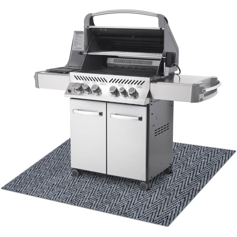 Tapis de protection pour barbecue magnus 2954 pour terrasse, extérieur - gris grey 140x200 cm