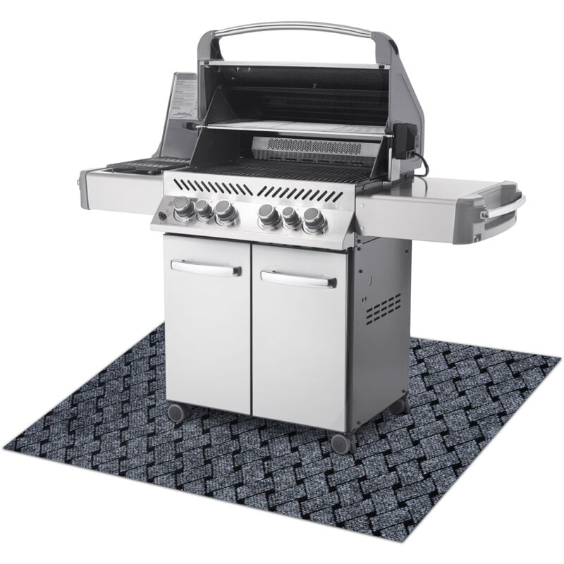 Tapis de protection pour barbecue vectra 902 pour terrasse, extérieur - gris clair grey 100x120 cm