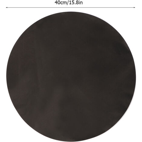 Tapis de protection pour cuisinière gaz en silicone PTFE, Noir 40cm, Lavable et Antiadhésif, Résistant à la chaleur (-70°C à 260°C)