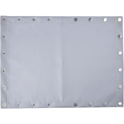 Tapis de Protection pour Feu de Camp 50x38 cm - Couvre-Cendres Antifumée avec Boucles - Pliant, Résistant à la Chaleur et Anti-Étincelles pour Jardin, Barbecue sur Gazon