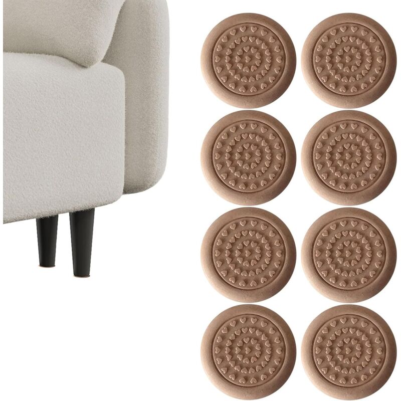 Tapis de protection pour meubles et sols, ensemble de 8 pièces, matériau en silicone antidérapant auto-adhésif, stabilisateur antibruit (5 cm).