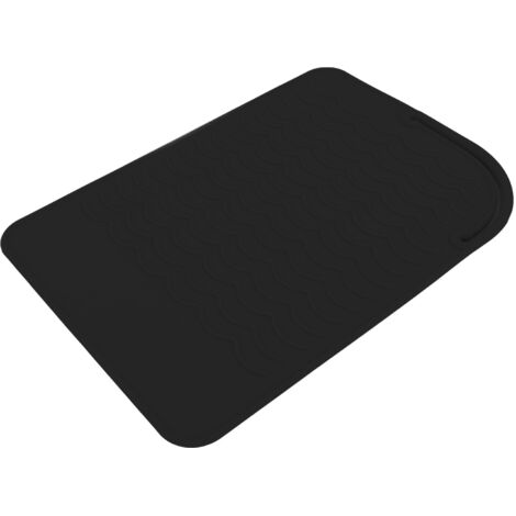Tapis de Protection pour Plan de Travail en Silicone - Anti-Chaleur et Anti-Glissant Noir
