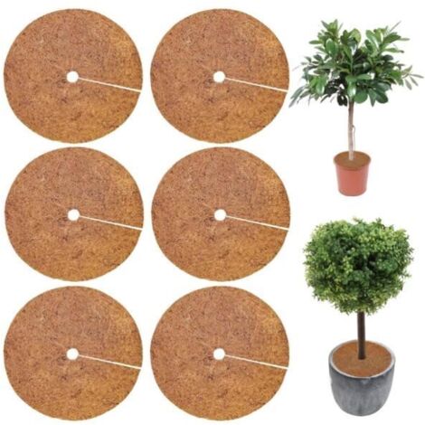 Tapis de protection pour plantes en fibre de coco - Lot de 6 - 30 cm - Anti-gel et maintien de l'humidité