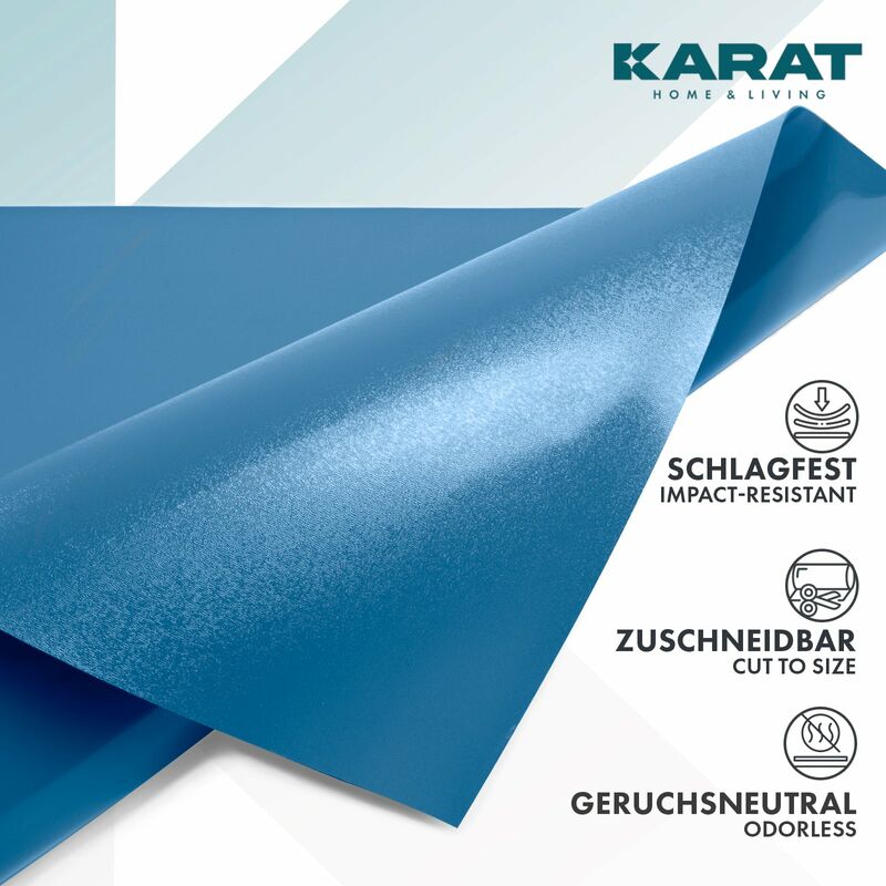 Karathomeliving - Tapis de protection pour sols durs Neo Disponible en plusieurs couleurs Bleu 114 x 350 cm